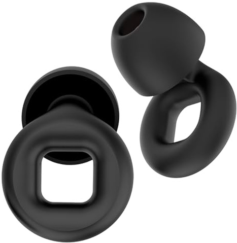 4 Tailles Quiet Bouchons d'Oreille, Bouchons d'Oreille à Réduction de Bruit, Protections Auditives Intra-auriculaires, Boule Quies Réutilisables, pour Sommeil Travail Voyages, Unisexe, Noir