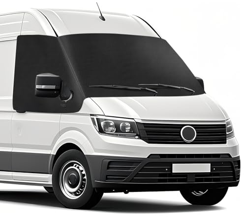 Auto Windschutzscheiben Abdeckung Ersatz für VW Crafter/Grand California 2018-2025, 600D Wasserdicht Frontscheibe Sonnenschutz Thermomatten, Blackout Anti-UV/Frost/Ice/Staub Wrap Cover