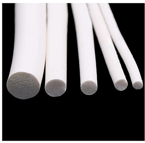 Joint d'étanchéité en mousse de caoutchouc, bande d'étanchéité en caoutchouc silicone, bandes d'étanchéité blanches de 1 à 25 mm, joint de tige de support circulaire en mousse à cellules fermées(4mm 1