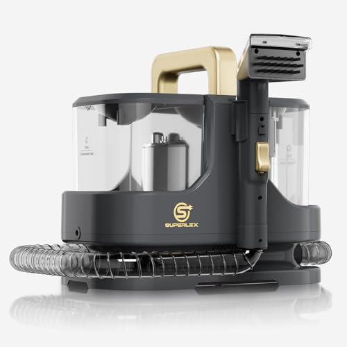 SUPERLEX Waschsauger Teppichreiniger mit 1500ml Frischwassertank und 1200ml Schmutzwassertank Polsterreiniger mit Sprüh Saug Technik gegen Flecken und Tierhaare für Sofa Auto Vorhänge Teppiche