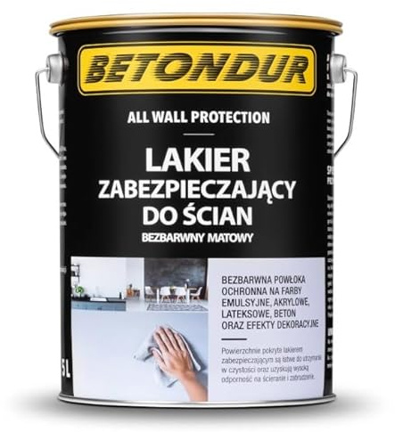 Betondur Beton Schutzlack 5 L – Transparent Matt – Klarlack/Versiegelung für Beton- & Mineralwände, Innen, wasser- & schmutzabweisend, einfache Anwendung