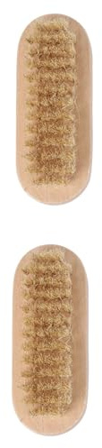 TOPPERFUN Lot de 2 Brosses à Ongles Réversibles en Bois Poils Naturels de Sanglier, Outil de Pédicure pour Nettoyage des Ongles et Brossage des Pattes d'Animaux à Domicile