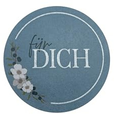 Aufkleber „Für Dich“ Sticker für Geschenke – 4 cm rund – Haftpapier matt blau mit Silbereffekt und Blumenmotiv – Etiketten für Winter, Weihnachten, Karten, Hochzeit (5/15/30/100 Stück) (15)