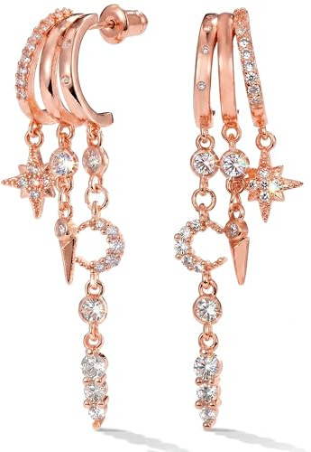 MUMREUES Boucles d'Oreilles Femme Pendantes Boucles d'Oreilles Chaîne