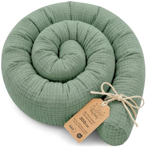 Kroppskudde Side Sleeper säng orm 300 cm Långkudde Rullkudde Sovkudde Nackrulle Sängkudde Mjuk Ergonomisk Tvättbart Överdrag Andningsbar Oeko Tex Salvia Musslin