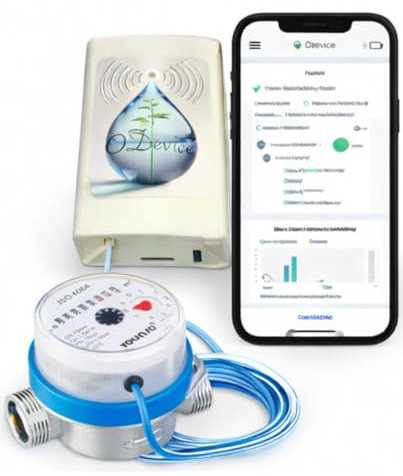 Kit contatore acqua a impulso Intelligente - Rilevamento e allerta perdite nascoste, volume, irrigazione - sorveglianza - WiFi o Lora – Contatore non incluso – (Lora/Batteria )