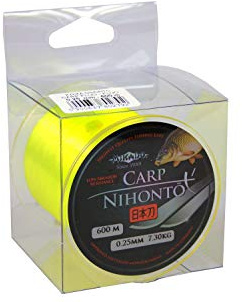 600m NIHONTO CARP Fluo gelbe monofile sehr Glatte Angelschnur Karpfenschnur Feederschnur erhältlich von Ø0,23 bis Ø0,40mm