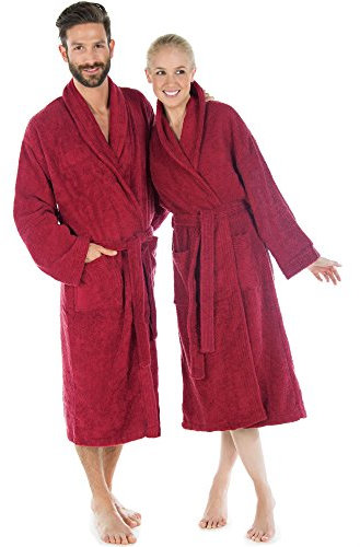 CelinaTex S-XXXL Bademantel Schalkragen Uni lang aufgesetzte Taschen Damen Herren Unisex warm Frottee Baumwolle OEKO-TEX Oregon