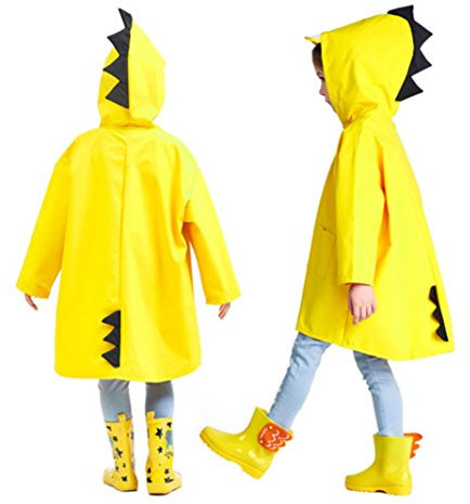 ITODA Regenmantel Regenjacke mit Kapuze Rengenschutz Schneeschutz Unisex für Kinder Jungen Mädchen Wasserdicht Waschbar Faltbar Leicht Otdoor Softshelljacke Regencape Regenponcho Fahrradponcho L Gelb