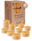 Velas de té de cera de abeja pura, paquete de 48 unidades, hechas a mano, decorativas, sin perfume, velas de té, 4 horas de combustión, taza transparente