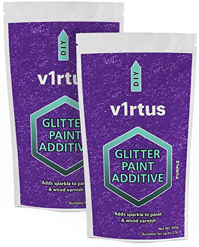 Purple Glitter Paint Additive 200g | Additive for Glitter Paint Walls, Add to Interior & Exterior Paint, Emulsion, Varnish | v1rtus