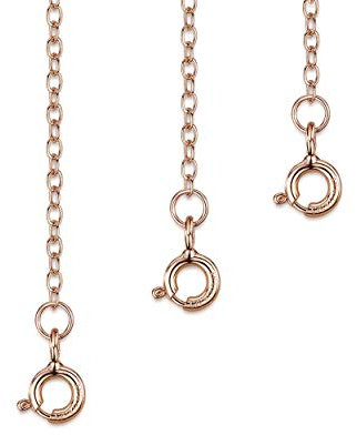 Amberta Echt 925 Sterling Silber - Roségold 14K - Verlängerungskette für Damen - Panzerkette 2 mm - Verarbeitet um Ihre Colliers und Armband zu Verlängern - Länge : 25, 50 und 100 mm