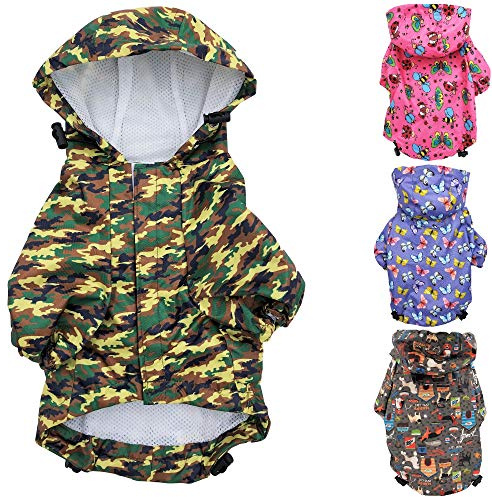 Für kleine Haustiere, Katzen, Hunde, Regenmantel, wasserdichte Regenjacke, Regenbekleidung (S: Länge – 30,5 cm, Camouflage)