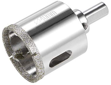 sourcing map Diamond Drill Bit 40mm Glass Hole Saw Core Drill Bit with Spotting Drill Bit for Ceramics Porcelain Tile Bottles Pots Brick