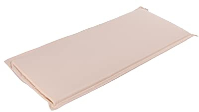 Cojín para Banco de Exterior Color Beige, Medidas 110x49x5 cm, Repelente al Agua, Funda de Cojines con Relleno de Espuma, Almohadones para Banco de jardín o terraza