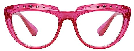 Eyekepper Strass Occhiali da Lettura da Donna Lettore Oversize Design a Mezzaluna Rosso +1.25