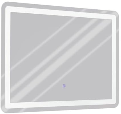 EGLO Spiegelleuchte Badezimmerleuchte BUENAVISTA 1 silber L:803 H:60cm mit Touchschalter ein/aus IP44 3000, 4000, 6500K