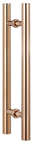 ZDW Interior Exterior Door Pull Push Handle, Stainless Steel Sliding Brushed Barn Door Handle, Contemporary Entry Door Handle for Front Door/Wooden Doors/Rose Gold/60Cm/23.6In