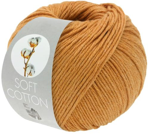 LANA GROSSA Soft Cotton | Weiches Baumwollgarn mit modernem Mikrofaseranteil | Handstrickgarn aus 70% Baumwolle & 30% Polyacryl | 50g Wolle zum Stricken & Häkeln | 140m Garn