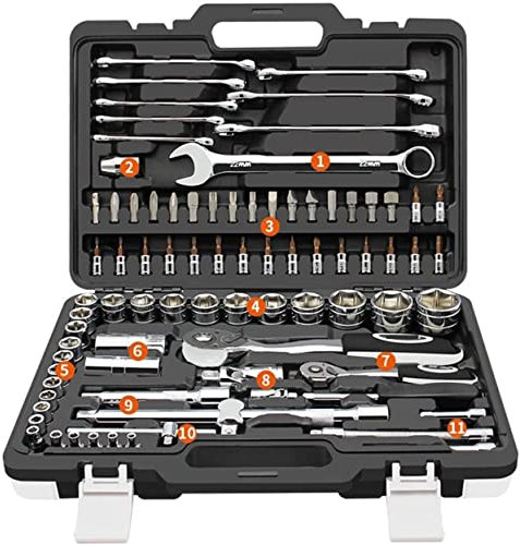 Llave dinamométrica de trinquete, combinación de Llaves, Herramientas manuales de reparación automática para Kit de Coche, Juego de Llaves inglesas