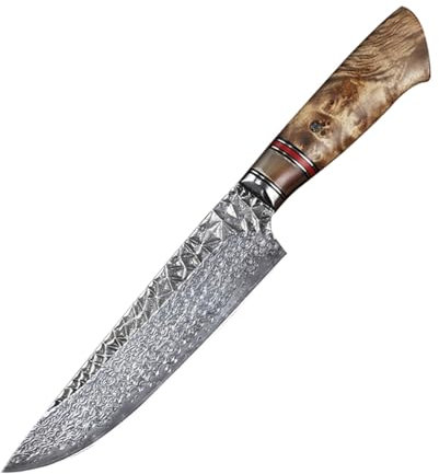 FBITE Coltello da chef professionale in acciaio di Damasco da 7 VG10 Coltelli da verdura mannaia giapponese Coltello da cucina fatto a mano Coltello da esterno