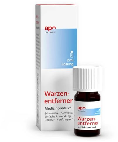 apodiscounter Warzenentferner Lösung für Hände und Füße 2 ml - Medizinprodukt mit Monochloressigsäure zur Behandlung Gewöhnlicher Warzen