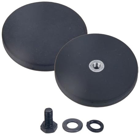 2 Stück Gummierte Magnete, 66mm Starker Halt, 30kg Haftkraft Mit M6 Flacher Faden, Magnet Mit Loch, Magnet Mit Gewinde, Schraubbar