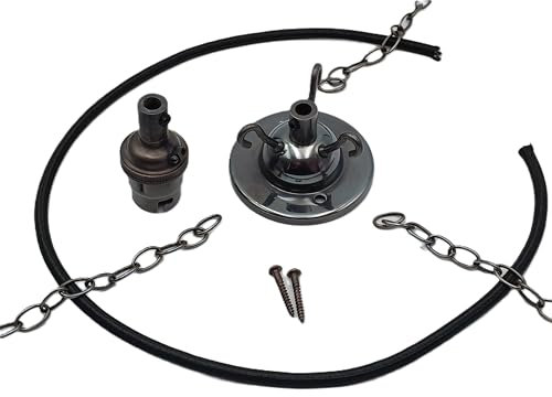 3 Hook Ceiling Rose Pendant Set Dark Bronze Finish (12 inches Chain)