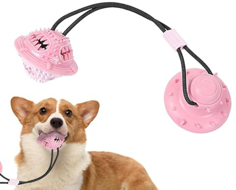 Dog Suction Cup Tug Toy Rope Ball Chew Toy Mentally Stimulating Tug War
