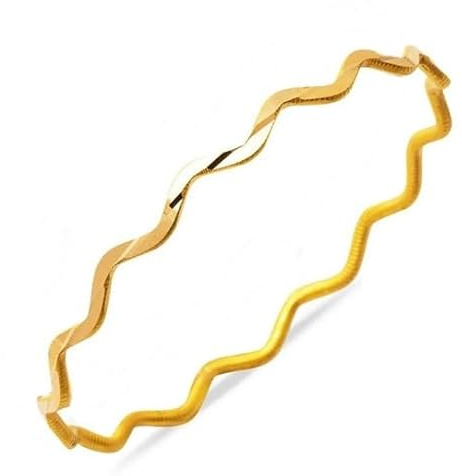 Generisch Ajda Bilezik Zick Zack Armreifen Gold Armreif 22 Karat echt Vergoldet Altin Bileklik Kuyumcu Bangle