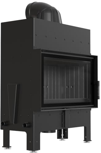 KRATKI Kamineinsatz aus Stahl Floki 10kW Ø200 BImSchV 2 EEK A+ schwarz | Kamineinsatz aus Stahl, schwarz, 83,6% Wirkungsgrad, raumluftunabhängig, Ecodesign, Glasfront, Aschekasten