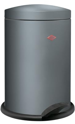 WESCO schlichter Tretabfallsammler 116 in der Farbe graphit, pulverbeschichtetes Stahlblech, Kunststoffeinsatz 13 Liter Volumen, stabiler Fußtritt