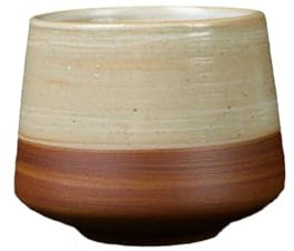 Taza de cerámica japonesa hecha a mano de 400 ml, taza de té pequeña, líneas blancas