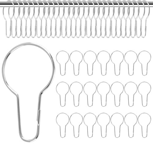 50 Pezzi Anelli Tenda Doccia, Anelli per Tende in Metallo, Anelli Tenda, Ganci Tenda, Anelli per Tende da Doccia per Bagno, Soggiorno, Camera da Letto, Cucina