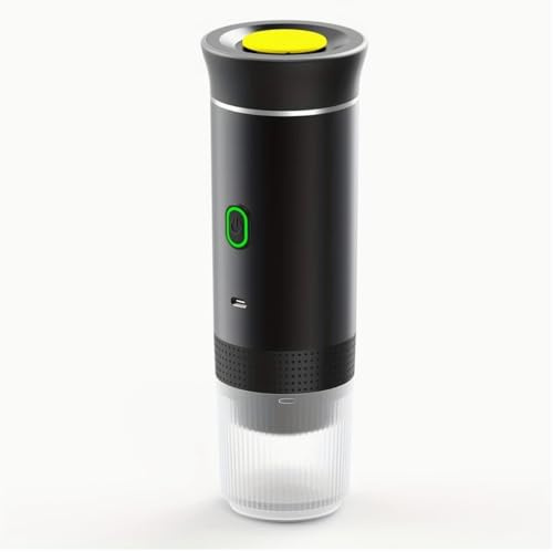 Cafetera eléctrica portátil expresso. Máquina de café con sistema multifunción 3 en 1 con luces LED. Compatible con café molido y cápsulas pequeñas y grandes. Cafetera de coche para viajes