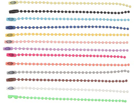 OSALADI 100pcs Wave Bead Chain Iron Bead Chain for Key Rings Doll Labels Hand Tags Random Color