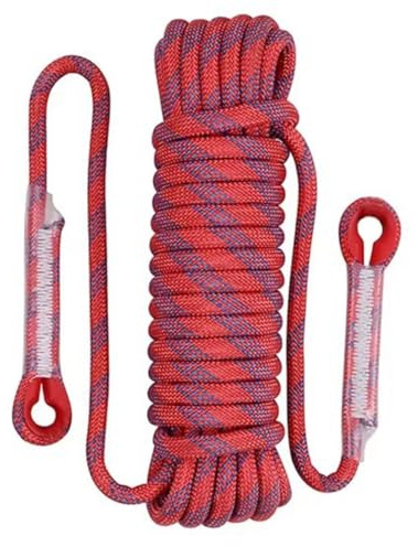 ISKDJBJG 12mm Sicherheitsseil Kletterseil Statisches Bergsteigerseil Outdoor Survival Feuerleiter Autorettung Rot 10M