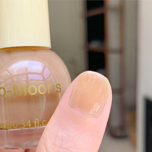 Jelly Nail Polish - 10ml Nude Nail Polish - Translucent nude Nail Varnish - French Manicure nail polish - Quick Dry Nail polish No UV Need Baking - Natural nude Colour for Nail Art DIY Manicure