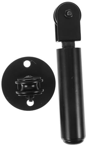 DECOMELODY Seilrolle Umlenkrolle aus Eisen in Schwarz für Pendelleuchten mit Verstellbarer Gewichtsstange und Vielseitiger Installation zur Decken und Wandmontage