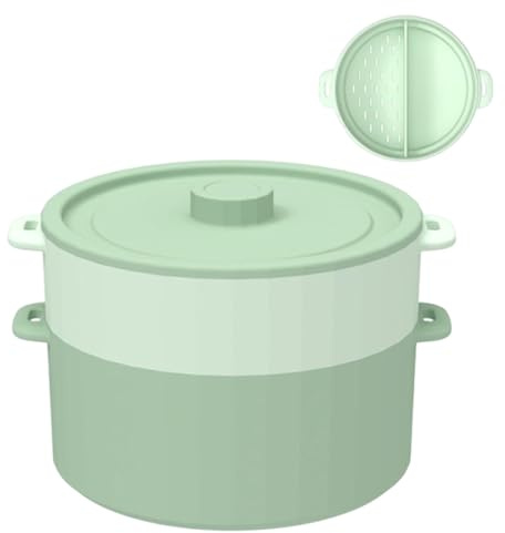 Qutalmi Vaporera para microondas, doble capa con revestimiento antiadherente, plegable, para cocinar al vapor, microondas, para alimentos para bebés, cocina, dormitorio, restaurante, almacenamiento al