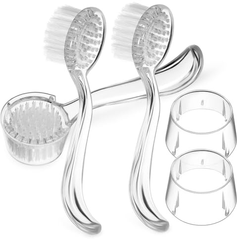 MUSISALY 3pcs Nail Cleaning Brush Set with Long Handle and Plastic Bristles for Exfoliating and Nail Scrubbing, Multi-functional Finger and Fingernail Scrubber Brushes for Personal Care