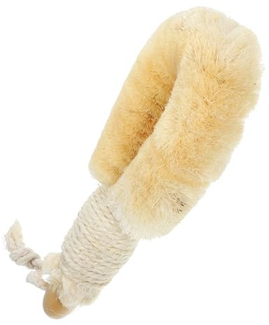 Cepillo de Baño de Fibra Natural con Mango de Madera para Ducha | Cepillado en Seco Húmedo, Uso Corporal, Limpieza Resistente, Formato Práctico para Rutina Diaria