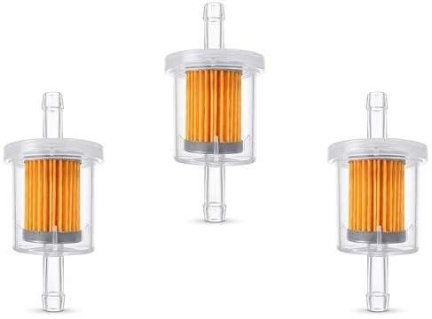 ZhuPu 3 Pcs Inline Fuel Filter, 8mm Universal Motorcycle Fuel Line Filter, Transparent Petrol Filters for Small Engine, Pit Bike and Scooter Maintenance