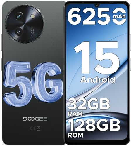 DOOGEESmart Note 59 Android 15 Mobile Phones, 5G smartphone with Gemini AI, 120Hz, 6250mAh, 6.75 HD+ Android Phone, 32GB+128GB/2TB, Dual SIM Free Unlocked Mobile Phone, Widevine L1, Face ID/OTG/NFC