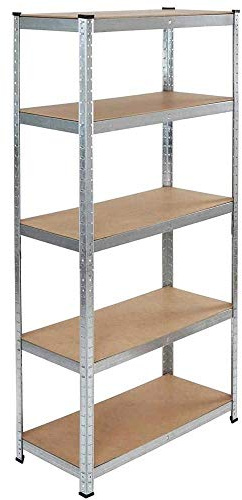 BAKAJI Wandregal, 5 Regalböden, aus verzinktem Metall, 180 x 75 x 30 cm, Mehrfarbig