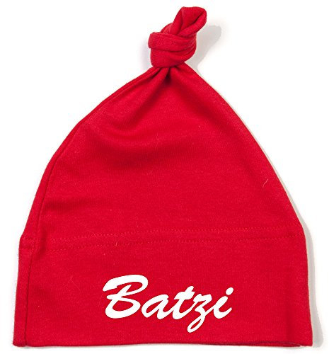 Schnoschi Babymütze in rot mit Batzi hochwertig Bestickt/gestickt