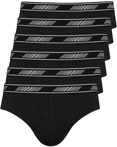 Nur Der 6er Pack 3D Flex Classic Slip aus atmungsaktiver Baumwolle Bewegungsfreiheit Männer Unterhosen Herren, nachtschwarz, XXL