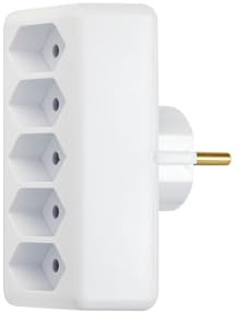 5-fach Euro Multistecker Adapterstecker Schutzkontakt Verteiler Mehrfachstecker senkrecht (7162 5-fach euro)