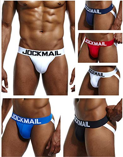 JOCKMAIL Lot de 5 sous-vêtements sexy en coton pour homme - - Large