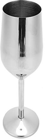 Cikonielf Champagnerglas,Champagnergläser 304 Edelstahl Weinkelch Champagnergläser Trinkbecher 220ML für Bar Party Bankett(Silber)